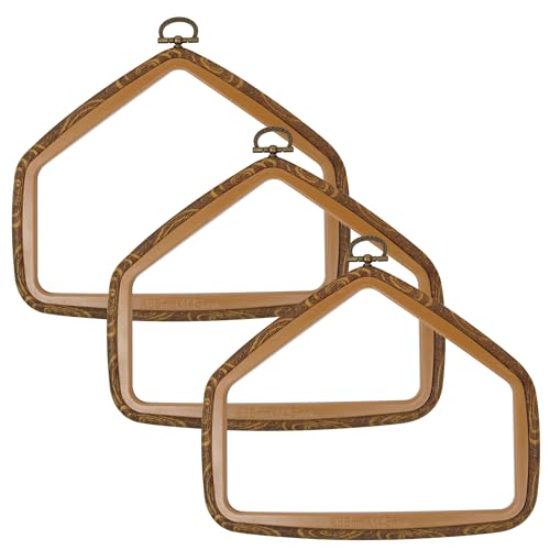Decorative Embroidery Hoop - 3 House Pieces 7.3*5.7 inch Cross Stitch Hoops Set, Resin Embroidery Frame for Display Sewing Craft Hanging Ornament - style: House-7.3*5.7inch-3pcs