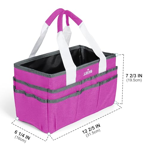 JJRING Craft Organizer Tote Bag Art Storage Caddy Deep Red - color: Deep Red, size: Small