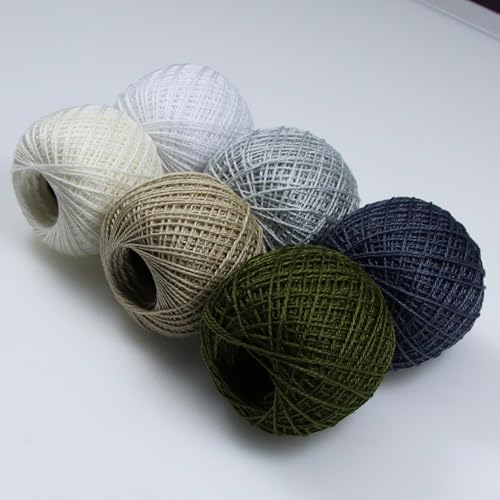 KCS Mercerized Pearl Cotton Thread Size 8 Crochet Needlework Embroidery Threads Ball (6, 12) - color: 12