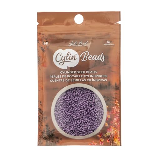 John Bead 25g Cylin Beads Opaque Dark Mauve 11/0 Glass Cylindrical Seed Beads for Jewelry Bracelets Necklaces Earrings Making Embroidery - color: Dark Mauve