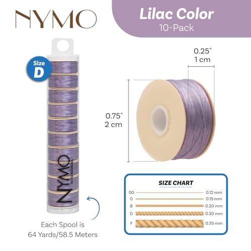 The Beadsmith Nymo Thread, Made of Nylon - size: Size D, 64 Yards, style: Lilac