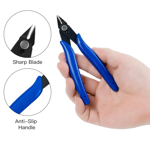HongWay 5pcs Micro Flush Cutters 5 Inches Blue Side Cut - color: Blue