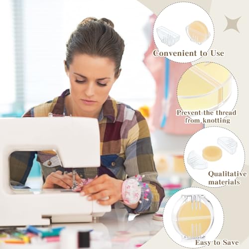 Maitys 2 Pcs Thread Wax Beeswax for Hand Sewing,Yellow, Clear Case - color: Yellow, Clear Case