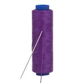 Waxed Thread, Strong Thread for Leather, Upholstery, Shoe, Bag, incl. Needle (Colour: Black) - color: Dark Purple