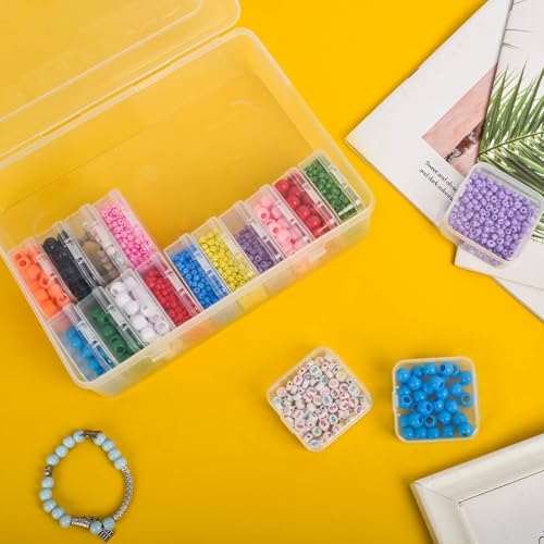 Bead Organizer Box, 60pcs Small Clear Plastic Storage Containers, Craft Storage Box Features Hinged Lid and Labels, Mini Boxes for Bracelets, Jewelry, Diamonds, Clay Beads, Screws, Seeds, Small Parts - size: 2 Pack 60 Pcs