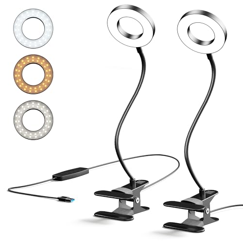 LED Desk Lamp Table Lamp with USB Charging Port (2 Pack Clip Lamp) - style: 2 Pack Clip Lamp