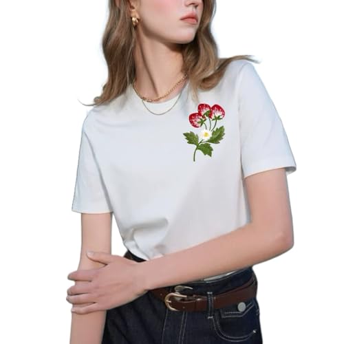 Embroidered Iron on Patches Applique, Strawberry Patches - color: Strawberry