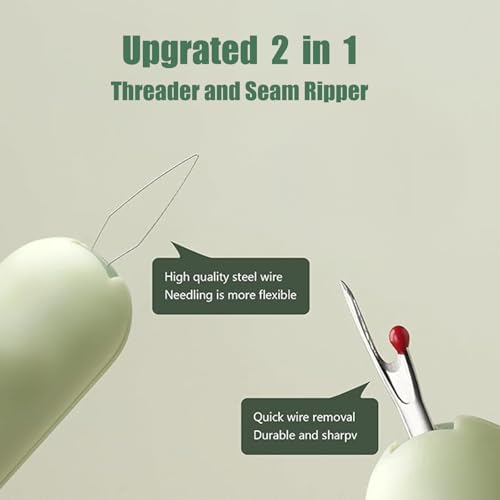 Dual Function Seam Ripper and Needle Threader Compact Design Needle Threaders for Hand Sewing Threaders for Sewing Perfect for Easy Stitch Removal and Threading Needles Efficient Seam Ripping(3 Pack)