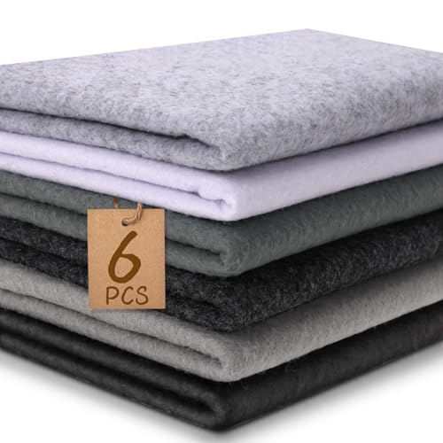 XSEINO 6 Rolls 12"x35" Large Felt Sheets(5.8Yds Total), 1.4mm Thick Nonwoven Fabric for Sewing, 6 Earth Tone Colors, Bulk DIY Craft Supplies for Bags, Garland, Decor - color: Black & White Series