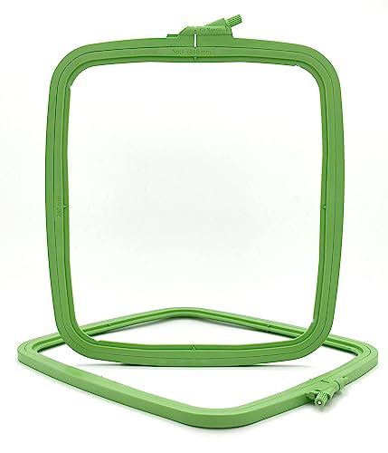 Nurge Green Large (No:4) Plastic Square Embroidery Hoop, Cross Stitch Hoops, Punch Needle Hoop , DIY Craft Sewing,ABS Plastic Embroidery Hoops - color: Green, size: No:4 (Large)