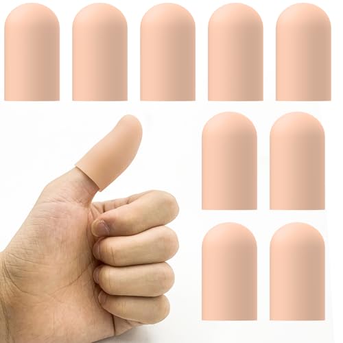 10 Pack Silicone Gel Finger Cots, Finger Protector Caps for Thumb Care