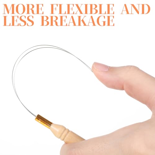 10 PCS Hair Extension Loop Tool, Reusable Bead Threader for Hair, Extension Bead Loop Tool for Feather Extensions