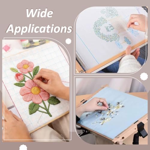 FREEBLOSS 16x12inch Embroidery Frame Wood Scroll Stitching Holder for Cross Stitch Scroll Frame for Needlepoint Quilting Sewing Cross Stitch Supplies