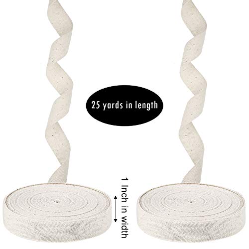 Willbond 100% Cotton Twill Tape 1/2 Inch X 25 Yards Herringbone,None - color: Beige, size: 1 Inch, 27 Yards