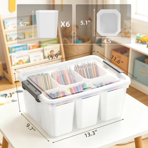 Citylife 17QT Craft Organizers and Storage bins with Lids, Marker Organizer - size: 1 Pack-17 QT