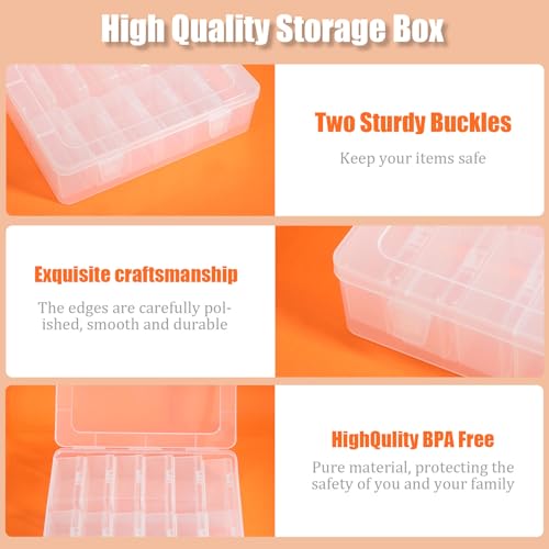Mathtoxyz Bead Organizers and Storage Box, Medium Size Case Plastic Container for Sewing Clay Beads Craft and Jewelry Making