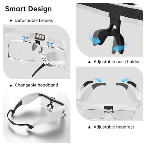 Magnifying Glass with Light, Magnifying Glasses for Close Work - color: White