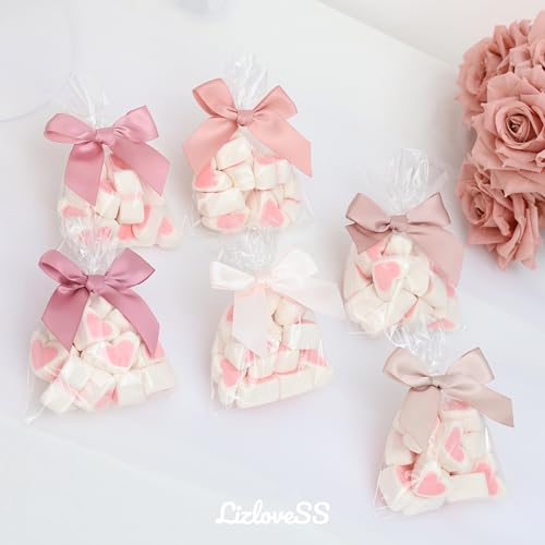 6 Colors Pre-Tied Dusty Rose Satin Ribbon Bows for Crafts 3 Inch - color: Dusty Rose 6 Colors
