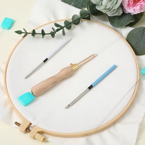 10 PCS Long Punch Needle Threader, Floss Needle Threaders for Embroidery Cross Stitch Sewing DIY Crafts