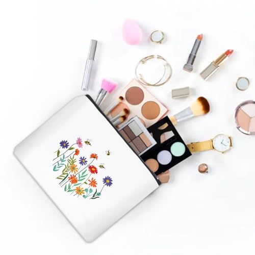 Louise Maelys Embroidery Kit for Beginners Wildflower Canvas Makeup Bag - color: Daisy Floral