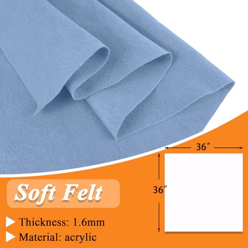 IONTACH 36" X 36" Soft Felt Fabric 1.6mm Thick (Blue Fog) - color: Blue Fog, size: Soft - 36" X 36"