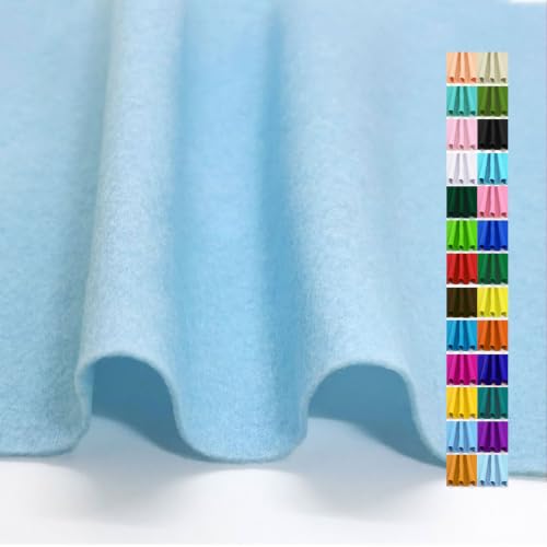 Baby Blue Felt Fabric 72" X 18" 1.6mm Thick Soft Rectangle Felt Sheet - color: Baby Blue, size: 72" X 18"(Half Yard)