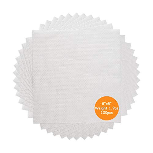 No Show Mesh Cut Away Embroidery Stabilizer - Weight 1.9 Ounces 8" x 8" 100pcs - size: 8" x 8" 100pcs