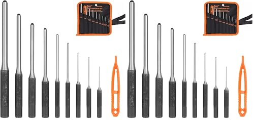 HORUSDY 9 Pieces Roll Pin Punch Set, Removing Repair Tool with Holder for Automotive, Watch Repair, Jewelry and Craft (Pack of 2) - size: 9 Pieces Roll Pin Punch Set (Pack of 2)