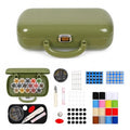 FKOG Retro Green Sewing Project Kit, 151 Pcs Sewing Kit with Portable Retro Hard-Shell Case, 18 Multicolor Thread Spools, Needles, Buttons, and Accessories (Used Green) - style: Used Green