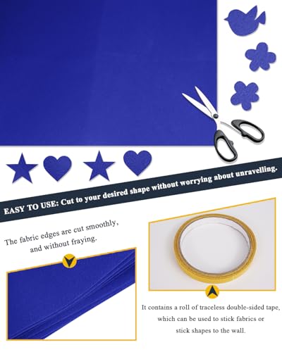 Royal Blue Felt Fabric 72" x 36", Large Stiff Craft Felt Sheet by The Yard - color: Royal Blue, size: 72" X 36" (1 Yard)