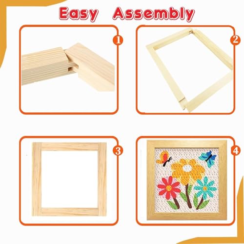 16 Pcs 4 Sets Stretcher Bars for Needlework Canvas Stretcher Bars 10 Different Size Combinations Embroidery Stretcher Bars for Cross Stitch Frame Set with Thumbtack and Remover Tool(Large Size) - size: large