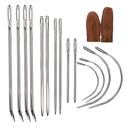 Veroave Upholstery Needle, 16 PCS Curved Needle, Leather Needles - size: 16PCS