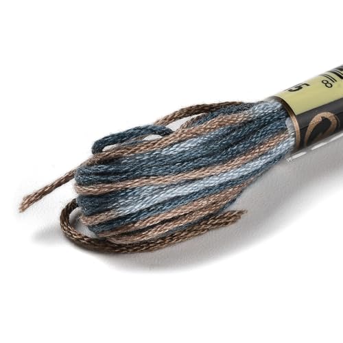 10 SkeinsBrown Coffee 0.5mm 6-Ply Polyester Embroidery Floss Cross Stitch Threads Segment Dyed Gradient for DIY Craft Hand Sewing Knitting DIY Crafts Jewelry Making 8.75 Yards(8m)/Skein - color: Brown Coffee