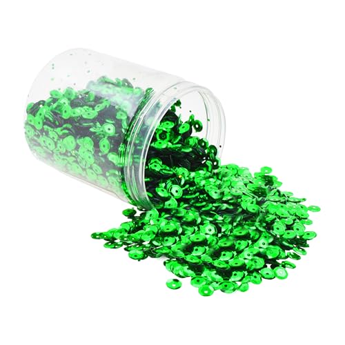 Mandala Crafts 6mm Cup Round Green Sequins for Sewing Embroidery - color: Green, size: 6mm Cup Sequins