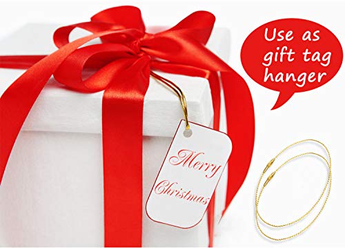 Christmas Tree Ornament String Hanger Precut Ribbon Hook with Snap Fastener - color: Gold, size: 200pcs
