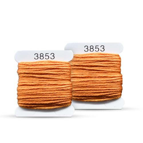 Embroidery Floss Kit and Refills - Cotton Threads - DMC Color Coding for Cross Stitch, String Crafts, Friendship Bracelets - color: 3353 Amber