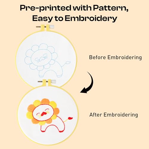 Pllieay 6PCS Embroidery Kit for Beginners, Needlepoint Kits for Beginners - style: Flowers