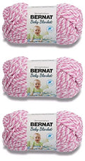 Bernat Baby Blanket Pink Twist Yarn - 3 Pack of 100g/3.5oz - Polyester - 6 Super Bulky - Knitting/Crochet - color: Blanket Pink, size: 3 Pack, style: Baby Blanket