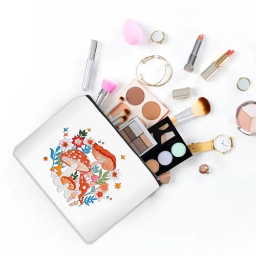 Louise Maelys Embroidery Kit for Beginners, Mushroom Canvas Makeup Bag - color: Mushroom Flower