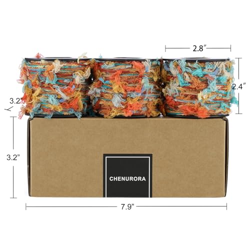 Artisanal Yarn Collection Multifiber Fancy Yarn for Knitting Crocheting Crafts DIY, Set of 3 Rolls (Oriental Aesthetic) - color: Oriental Aesthetic