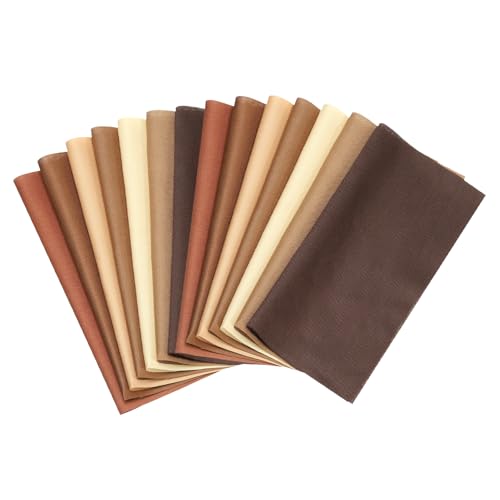 PATIKIL Cotton Fabric Bundles, 14 Pcs 10 x 10 Inch Fat Quarter Solid Color Precut Fabric Squares for Sewing Patchwork Quilting DIY Crafts, Brown - color: Brown, size: 10 x 10 Inch