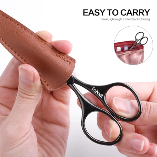 4.1" Nose & Beard Scissors, Safety Rounded Tip, Black - color: Black