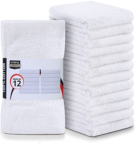 Utopia Towels Kitchen Bar Mops, Pack of 12, 16x19 in, 100% Cotton, White - color: White, size: 12 Pack