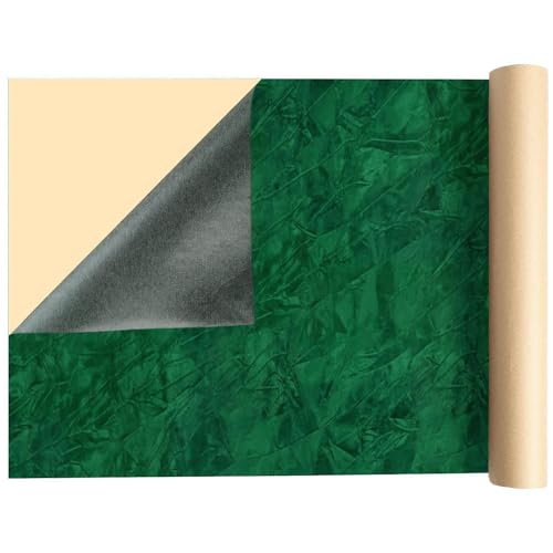 Self Adhesive Felt Fabric, Soft Velvet Drawer Liner, DIY Velvet Fabric for Art & Crafts, Jewelry Box Felt Liner, Solid Color Felt（Green1-17.7x78.7） - color: Green1, size: 17.7"W x 78.7"L