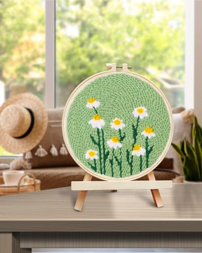 TINDTOP Punch Needle Kit, Daisy Punch Embroidery Kits for Adults - color: Daisy