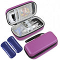 Medineed Portable Insulin Cooler Travel Case, 2PCS Ice Packs, Solid Purple - color: Purple-No Temp