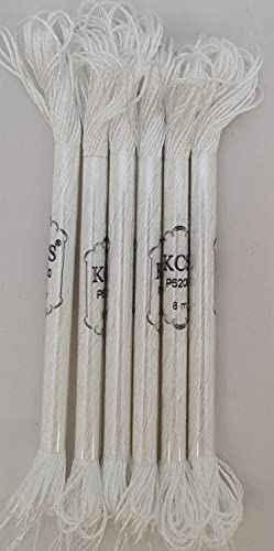 KCS 6-Strand Cross Stitch Metallic Variegated Pearl Shiny Embroidery Floss (6 skeins, P5200 White) - color: P5200 White
