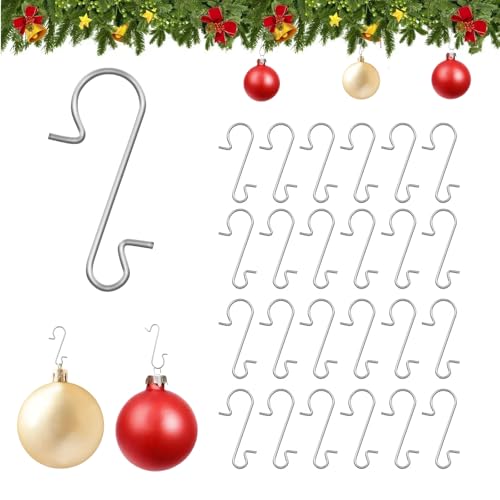 Naler 120PCS Ornament Hooks, Stainless Steel S-Shaped Hangers, Sliver - color: Silver