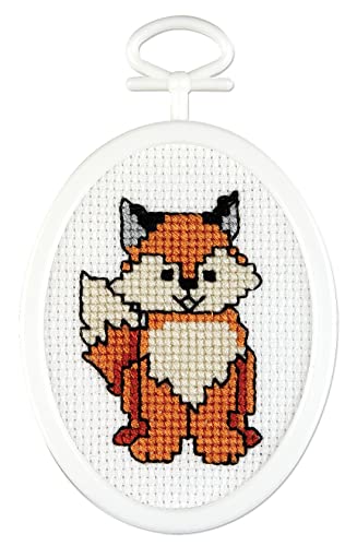 Tobin Janlynn Mini Cross Stitch Kit 2.75" Oval-Fox (18 Count), (21-1498)