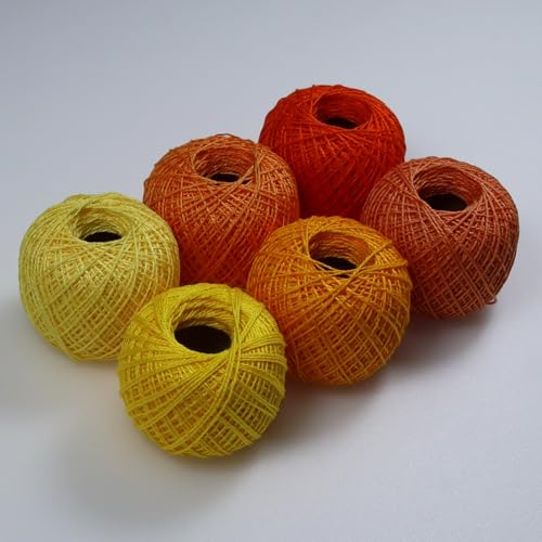 KCS Mercerized Pearl Cotton Thread Size 8 Crochet Needlework Embroidery Threads Ball (6, 07) - color: 07